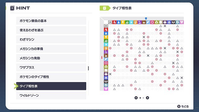 ポケモン タイプ相性 ゲーム内画像